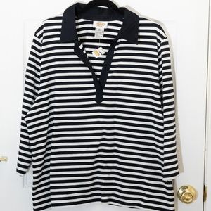Talbots 2x NWT Stripe Collar Pullover Top